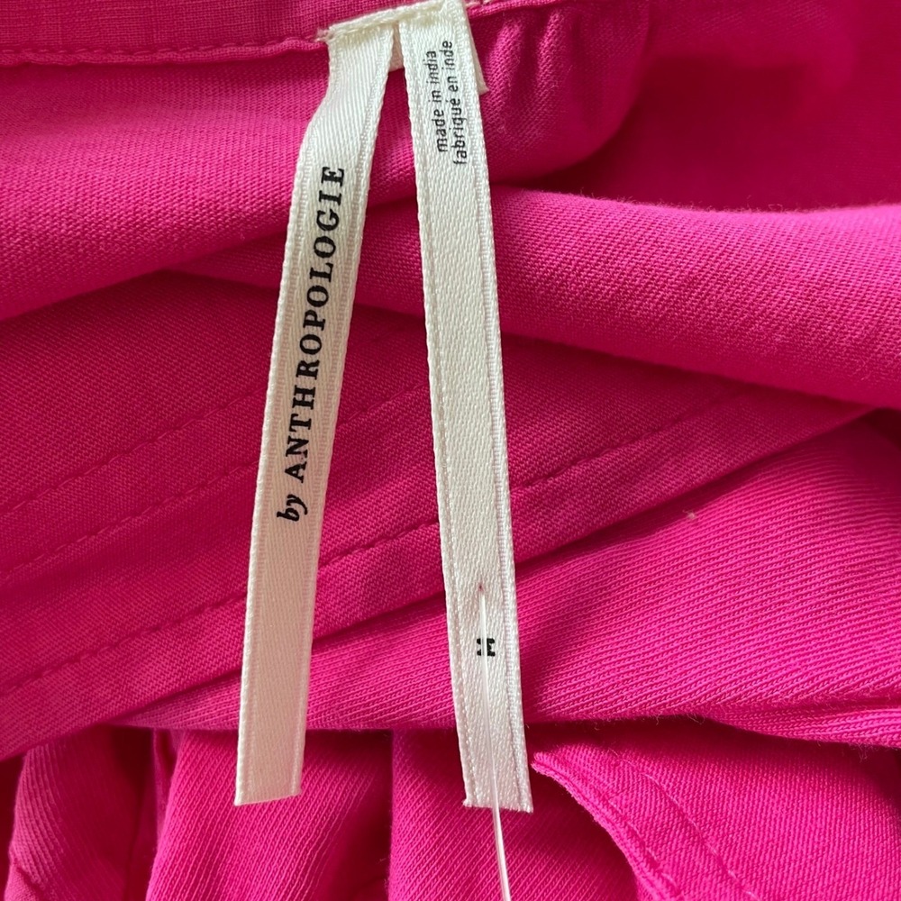 Anthropologie Bright Pink V-Neck Tunic Top - Picture 5 of 7